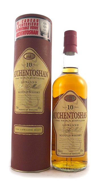 1990's Auchentoshan 10 year old Lowland Triple Distilled Single Malt Scotch Whisky 1990's bottling (Original box)