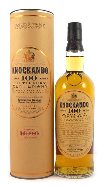 1986 Knockando 100 Years Centenary 12 year old Speyside Single Malt Scotch Whisky 1986 70cls (Original Tube)