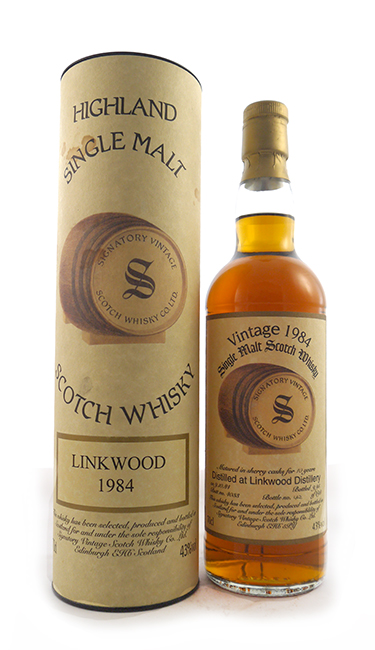 1984 Linkwood 11 Year Old Single Malt Scotch Whisky 1984 Signatory Vintage Bottling (Original tube)