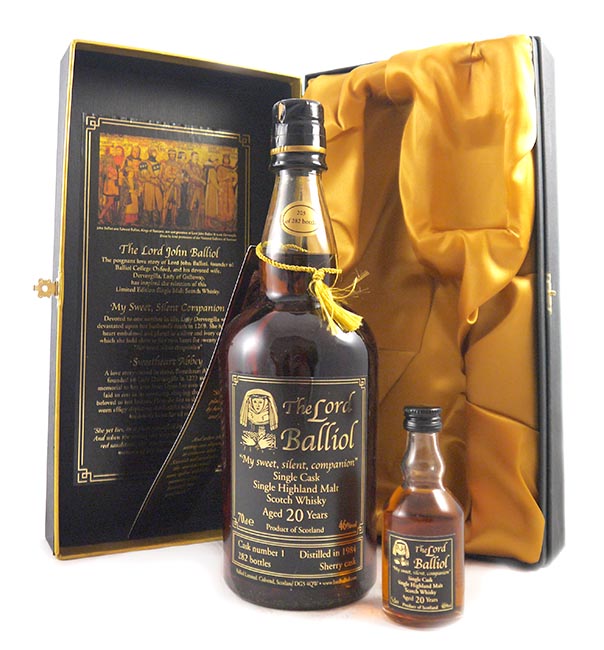 1984 Lord Balliol  Single Sherry Cask 20 Year Old Highland Scotch Whisky 1984 (Original Box)