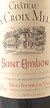 1998 Chateau La Croix Melin 1998 Saint Emilion (Red wine)